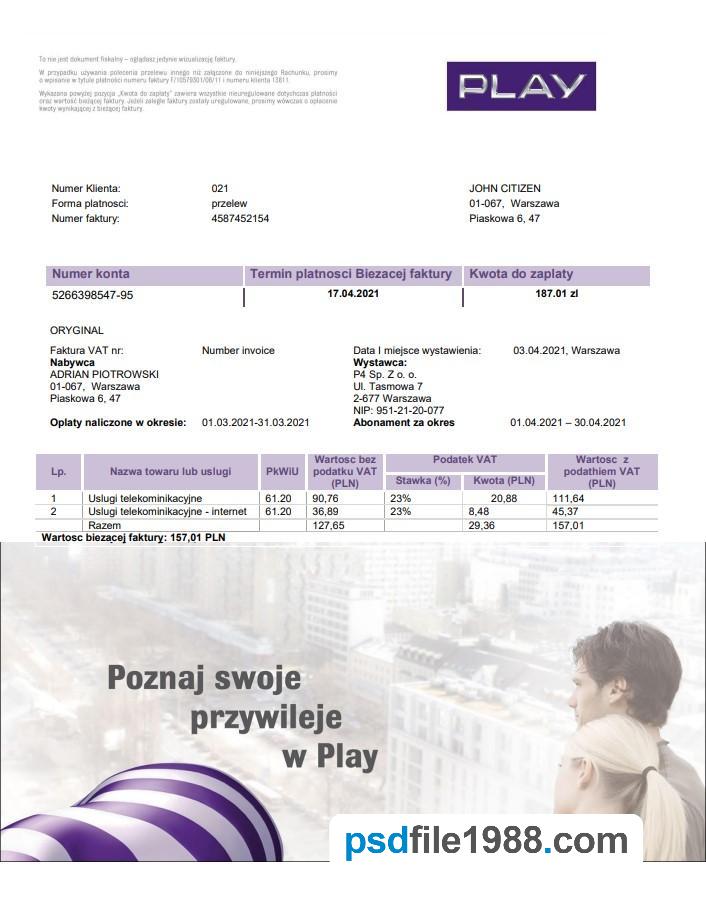Poland Play Utility Bill